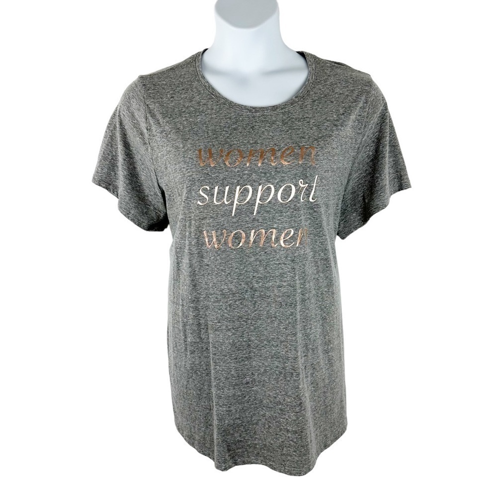 Lane Bryant Heather Gray "Women Support Women" Graphic Top
